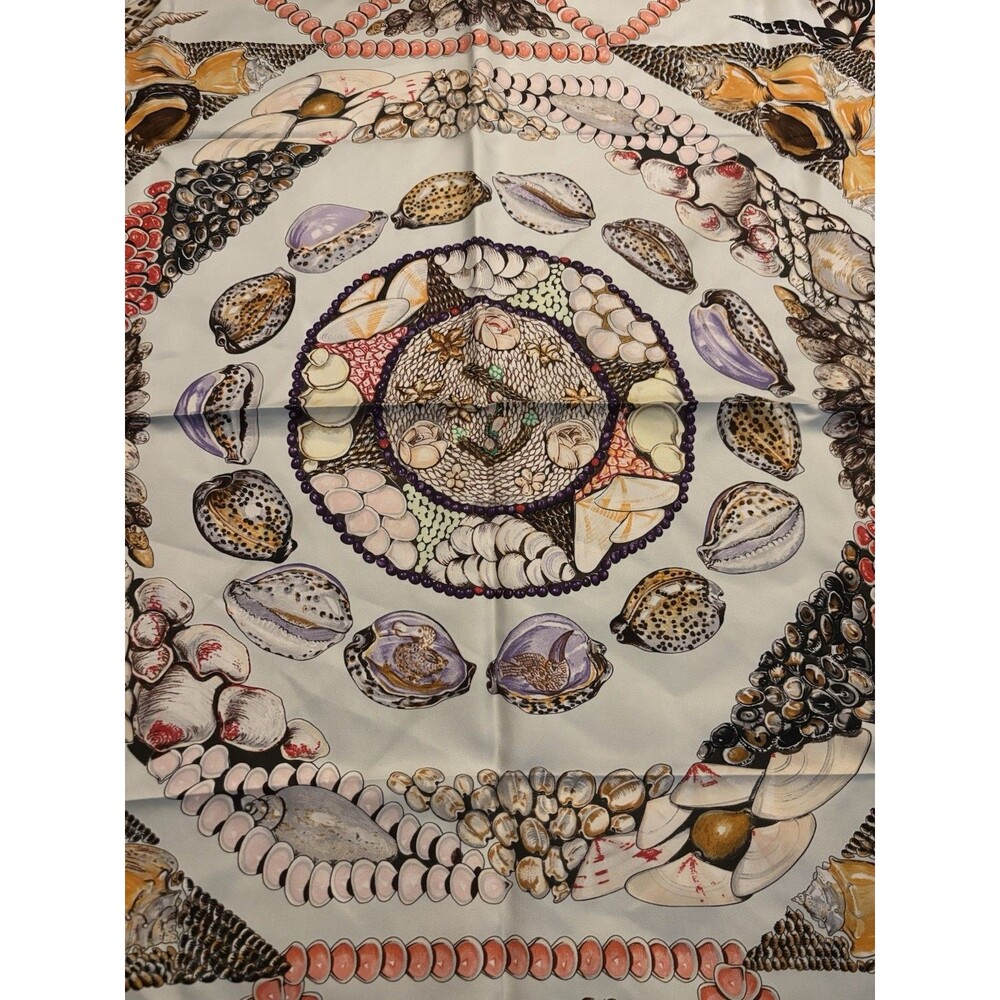 Hermes Silk Scarf 90 ROCAILLE Shell Vintage Design No Box - Picture 7 of 11